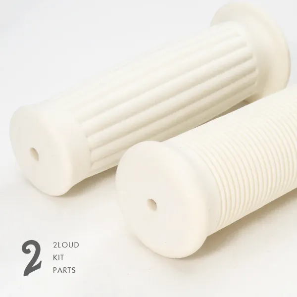 2LOUD Custom White Vintage Handlebar Grips