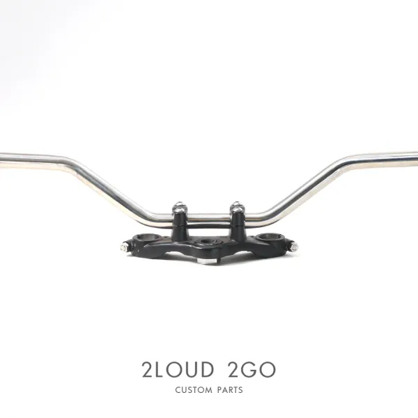 2LOUD Custom Polished White Iron Goose-Neck Handlebar