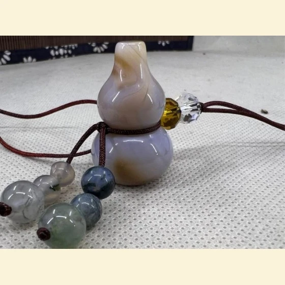 Natural Agate - Gourd (symbolizing good fortune and prosperity)