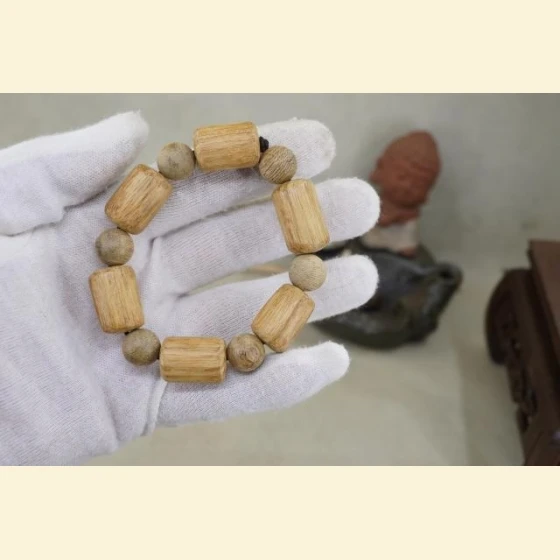 Wild Hainan Island barrel beads + Papua 12mm