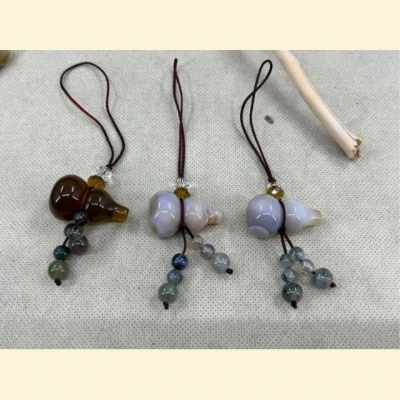 Natural Agate - Gourd (symbolizing good fortune and prosperity)