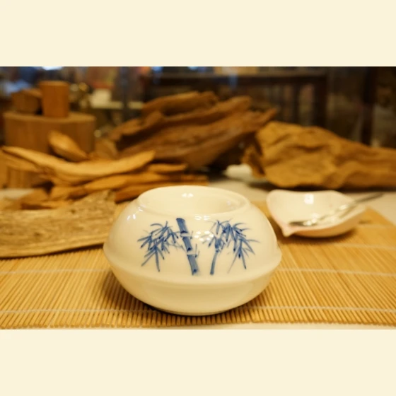 Blue and white bamboo