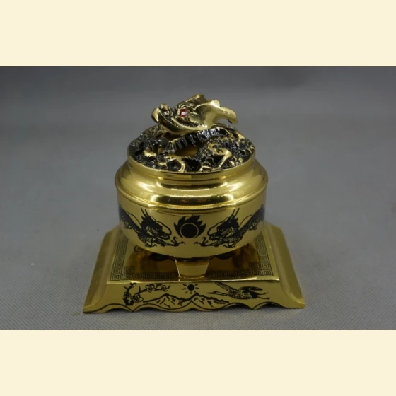 Gold-plated incense burner mold. Made in Taiwan.