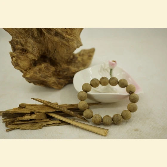 Cambodian agarwood prayer beads, 14mm-15 beads