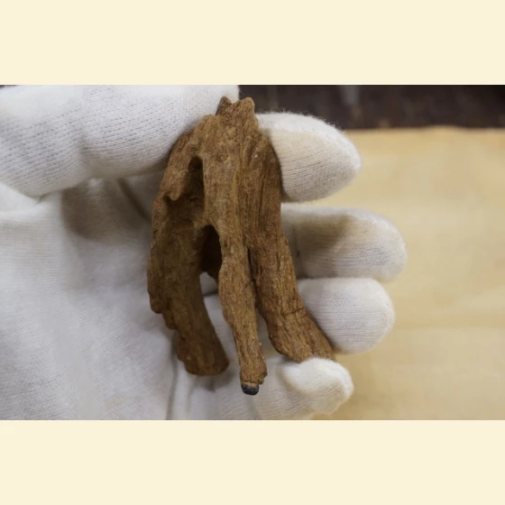 9.79g of red clay from Quang Binh, Vietnam, sinks rapidly.
