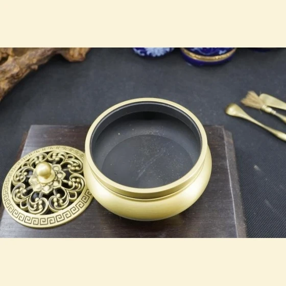 Copper incense ash leveler