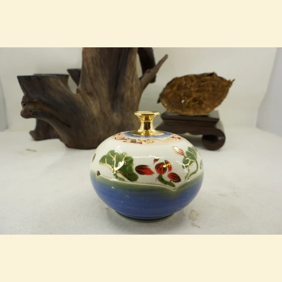 Gilded and painted incense burner