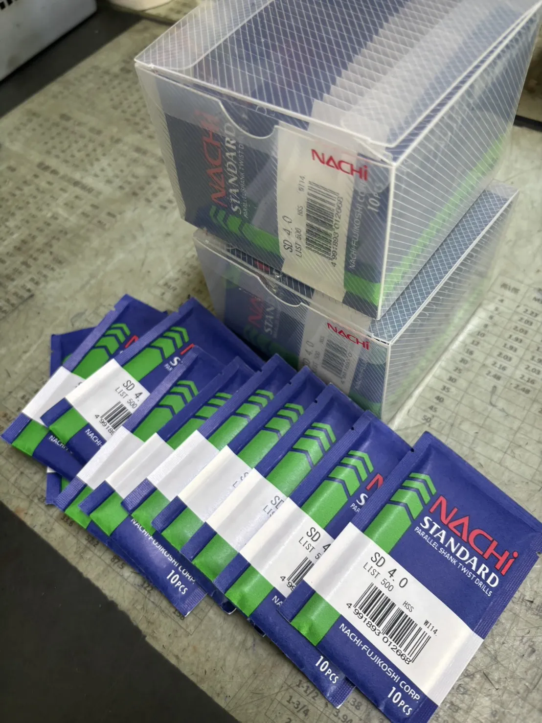 客訂日本正貨Nachi鑽頭4.0-500支。