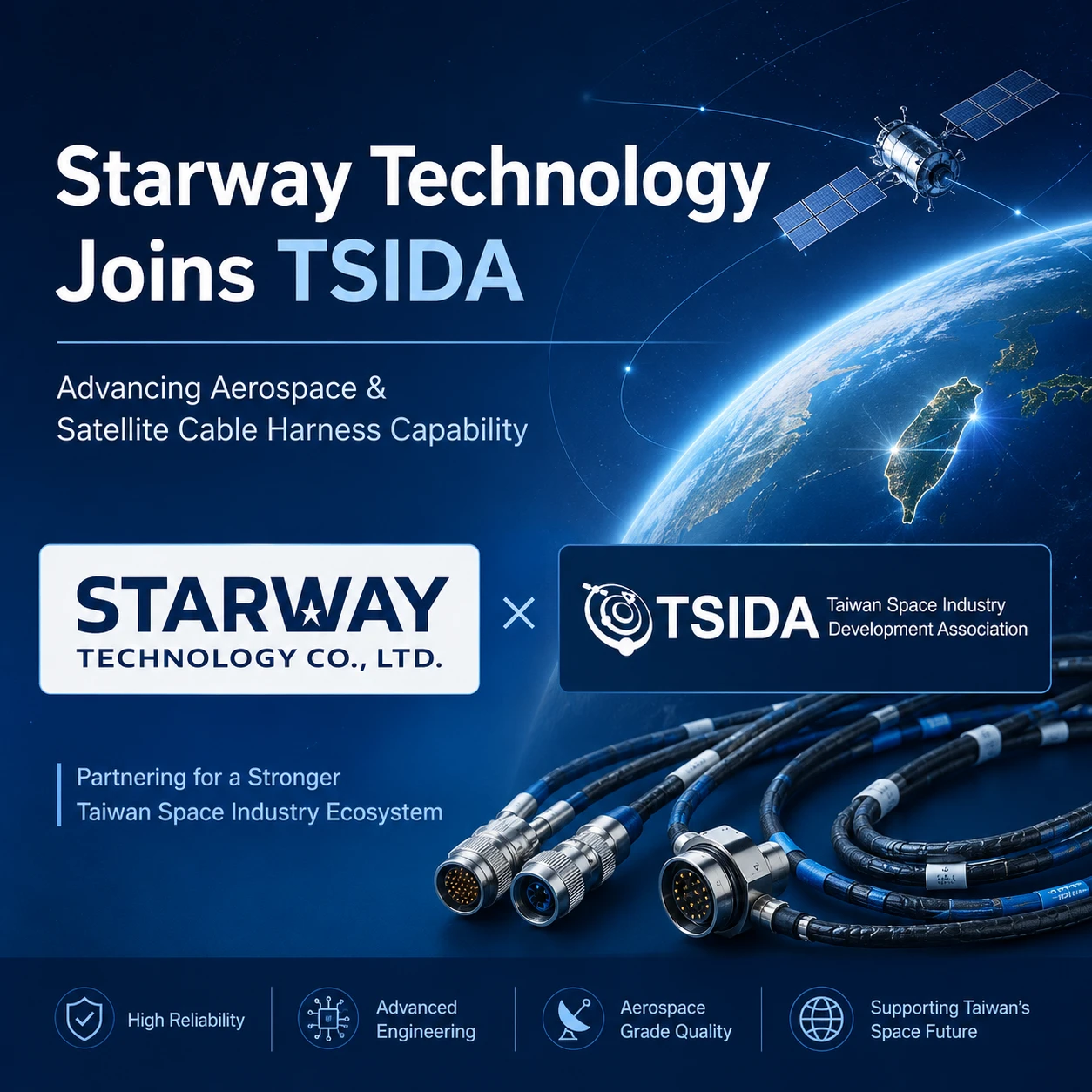 TSIDA and Starway Technology integration image for Taiwan space industry cable harness ecosystem