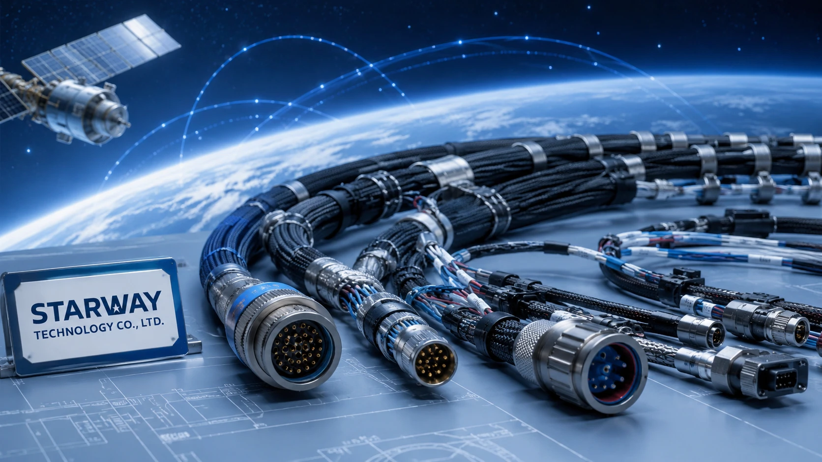 Satellite cable harness and aerospace wire harness assembly for high-reliability space industry applications