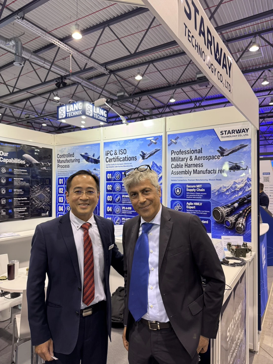 Starway Technology discussing wire harness and connector integration projects with an international customer
