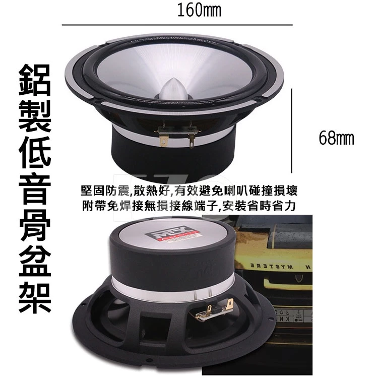 【高總裁LED 】台灣現貨 音箱分離式喇叭 MTX 6.5吋 分音喇叭 子彈頭 高音 低音 重低音喇叭 揚聲器