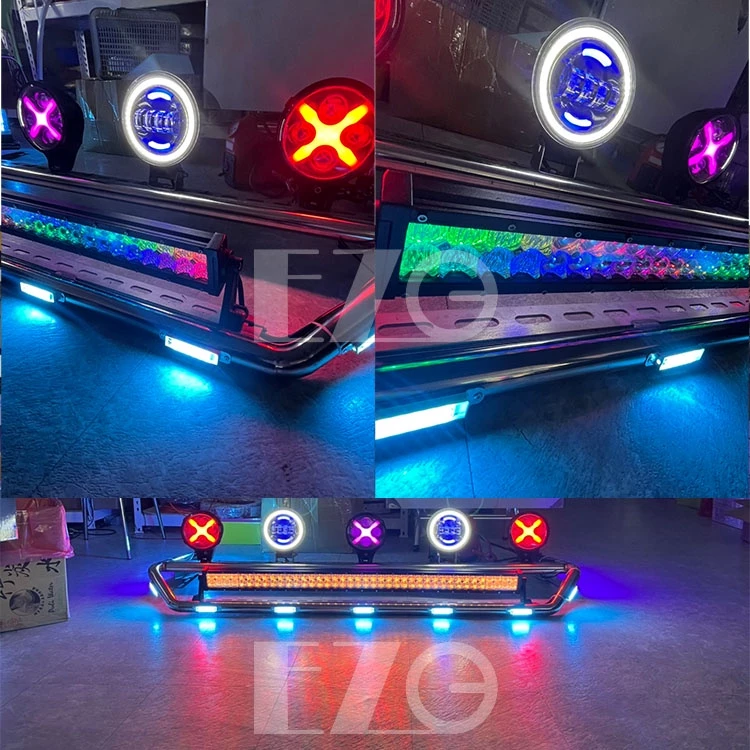 【高總裁LED 】台灣現貨 幻彩長排燈 遙控版 12V24V 防水照明燈 爆閃 單色 呼吸 探照燈 工作燈 頭頂燈