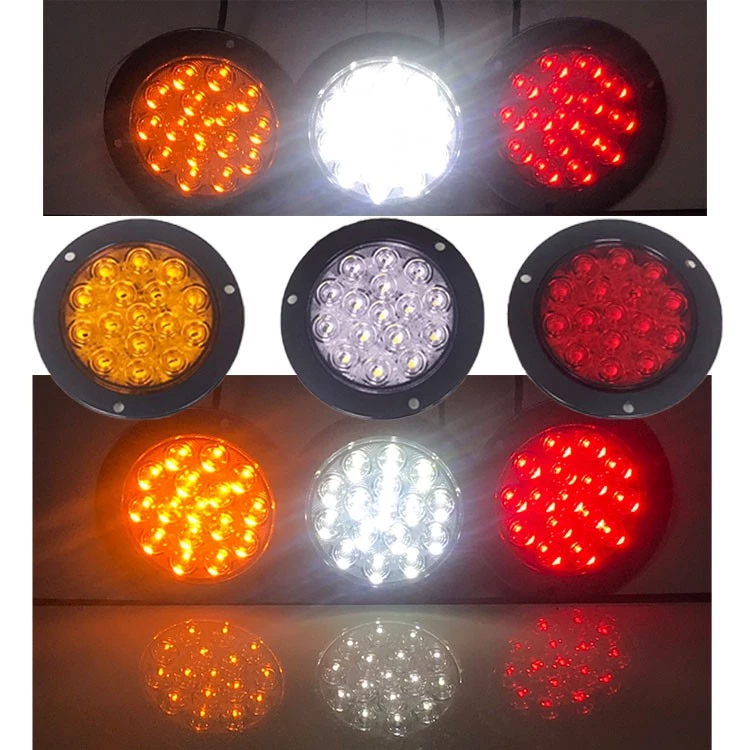 【高總裁LED 】台灣現貨 16ELD 4吋不鏽鋼圈單色尾燈 薄款 24V 防水 圓形尾燈 煞車燈 方向燈 小燈 警示燈