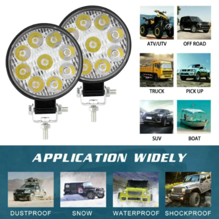 【高總裁LED 】台灣現貨 迷你27W 工作燈 薄款 聚光 白光 防水 高亮 12V 24V 照明 照輪 照地