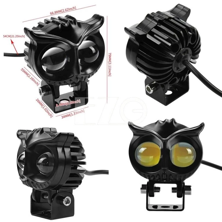 30W 貓頭鷹工作燈 雙色燈 白光 黃光 雙燈珠 霧燈 12V 24V LED 電子發票含稅 高總裁LED