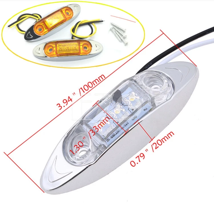 【高總裁LED 】台灣現貨 3LED 側標誌燈 12 24V 防水 信號燈 小燈 輔助燈 側燈 警示燈 邊燈