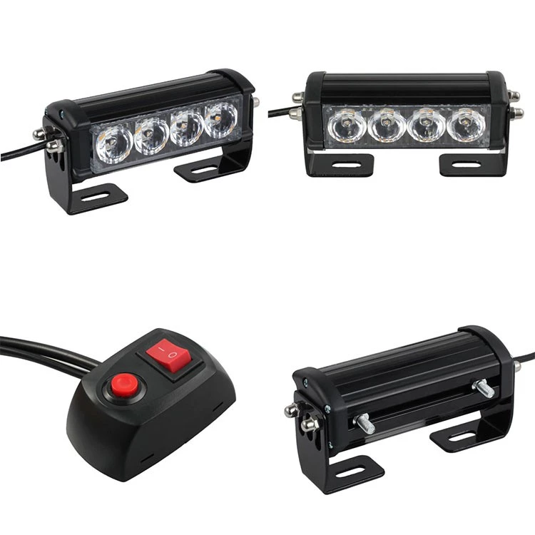 【高總裁LED 】台灣現貨 LED 一拖四 爆閃燈 COB燈 12V24V紅藍警示燈 快閃 慢閃 照明 7種模式 車底燈