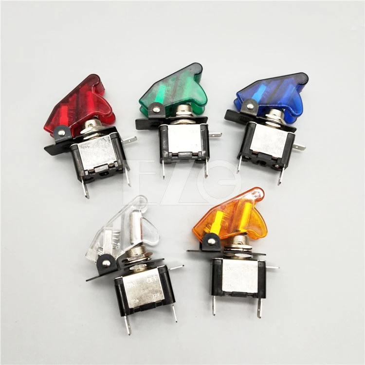 【高總裁LED 】台灣現貨 翻蓋搖頭開關 帶LED燈 車用開關 飛機開關 3腳 霧燈開關 啟動開關 掀蓋式開關 斷電開關