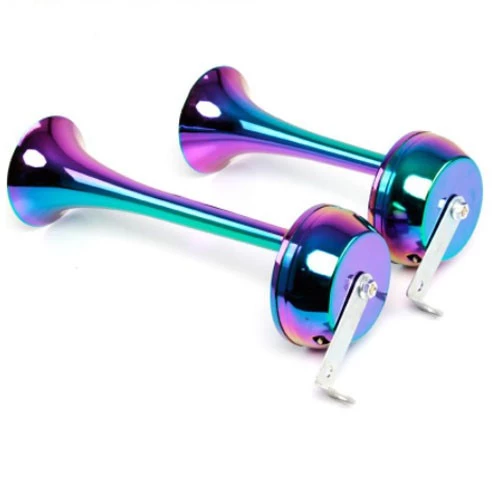 【高總裁LED 】台灣現貨 電鍍炫彩喇叭 電笛喇叭 12~24V 防水 金屬 超響 單管喇叭 長管 短管 吃電喇叭