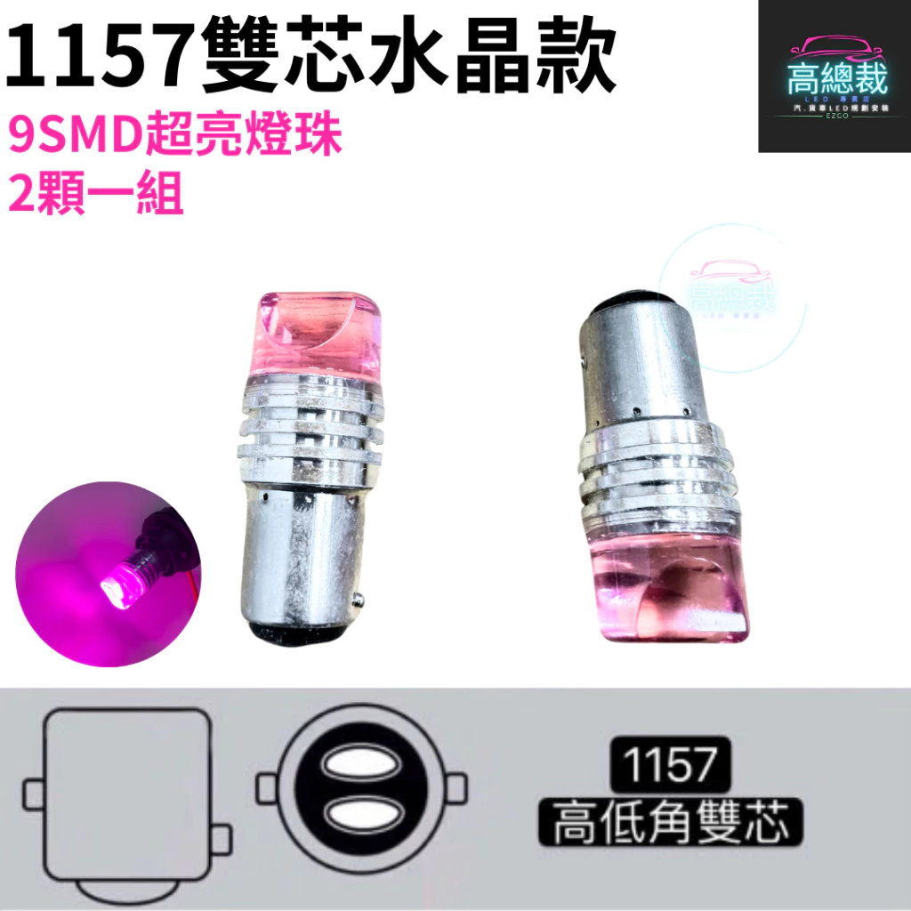 【高總裁LED 】台灣現貨 LED 1156 1157 車燈 2顆 9smd 平角 單芯 方向燈 車門燈 12~24V