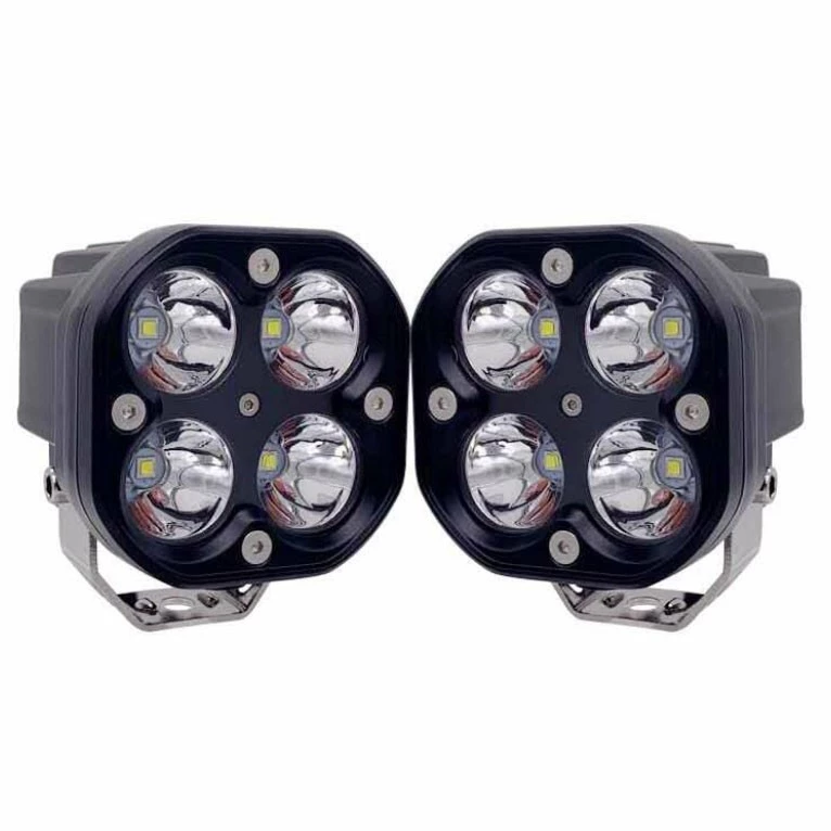 【高總裁LED 】台灣現貨 LED四眼投射燈 40W 方形聚光燈 防水 霧燈 探照燈 車頂燈 越野燈 汽車