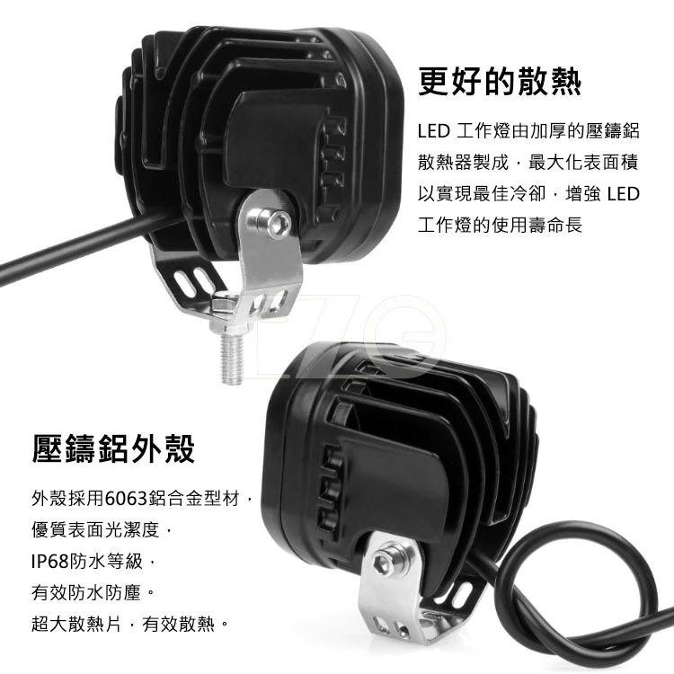【高總裁LED 】台灣現貨 40W四眼魚眼雙色聚光燈 白光 黃光 12~24V 防水 霧燈 泛光 越野燈