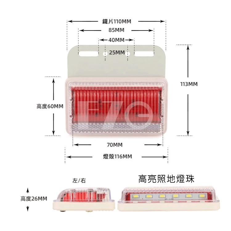 【高總裁LED 】台灣現貨 晶鑽高亮邊燈 防水 超亮照地燈 小燈流水方向 12~24V 邊燈 照輪燈 警示燈