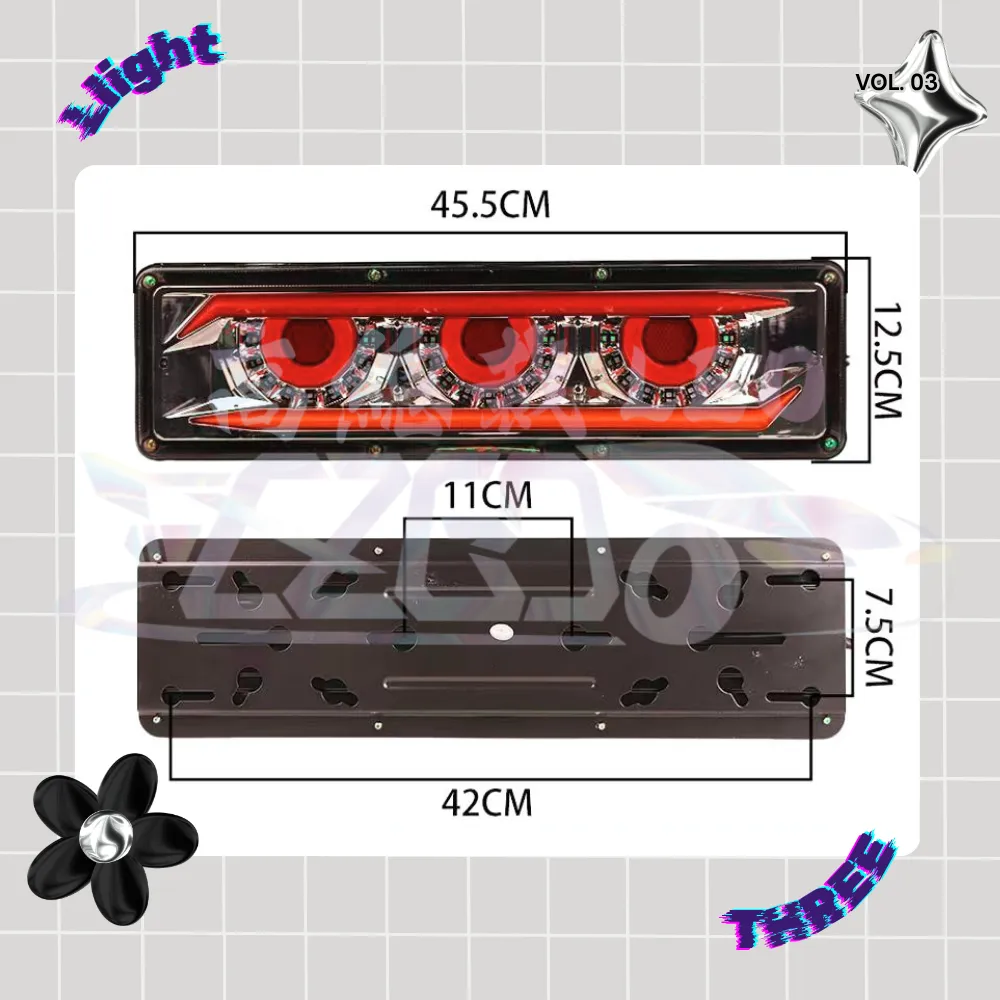 【高總裁LED 】台灣現貨 LED尾燈 三眼尾燈 長版 流水方向燈 12~24V 通用 倒車燈 煞車燈 尾燈