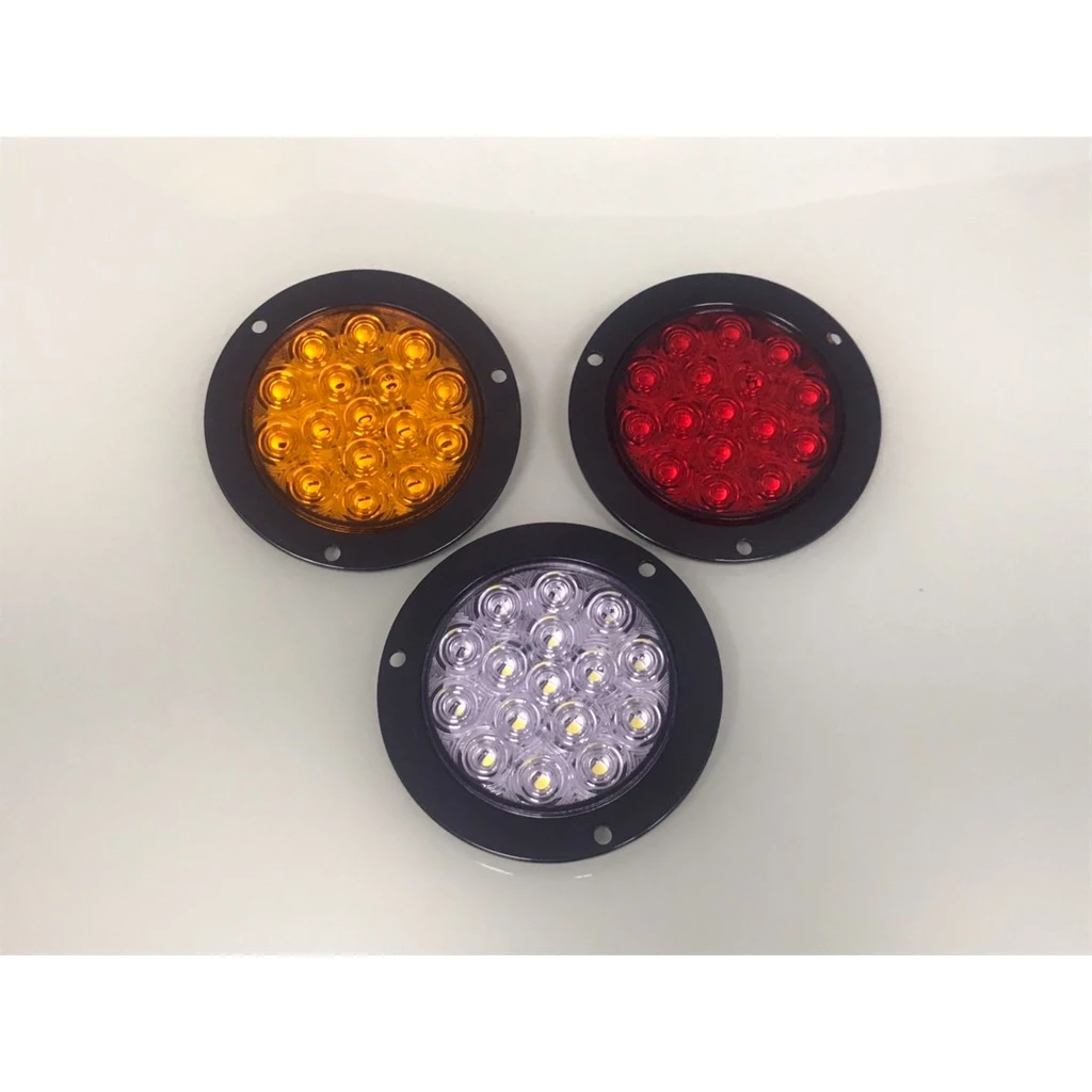 【高總裁LED 】台灣現貨 16ELD 4吋不鏽鋼圈單色尾燈 薄款 24V 防水 圓形尾燈 煞車燈 方向燈 小燈 警示燈