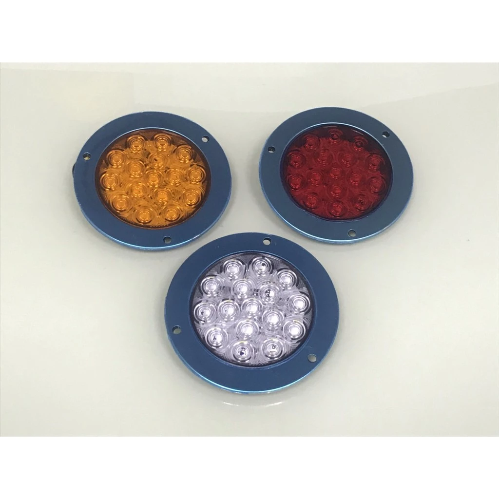 【高總裁LED 】台灣現貨 16ELD 4吋不鏽鋼圈單色尾燈 薄款 24V 防水 圓形尾燈 煞車燈 方向燈 小燈 警示燈