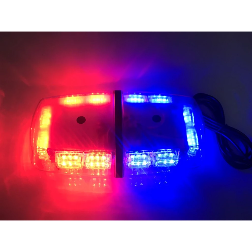 【高總裁LED 】台灣現貨 LED 短排警示燈 防水 紅藍 黃白 黃黃 爆閃燈 警示燈 強力磁鐵吸頂 12V 24V