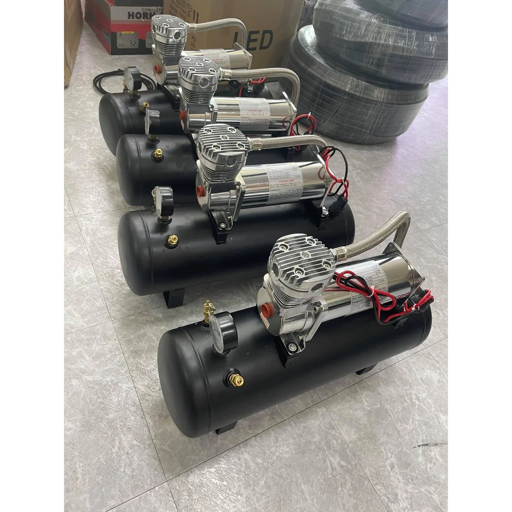 【高總裁LED 】台灣現貨 10公升車用空壓機 AIR喇叭專用 12~24V快速打氣 無油 風桶 儲氣桶 空氣壓縮機