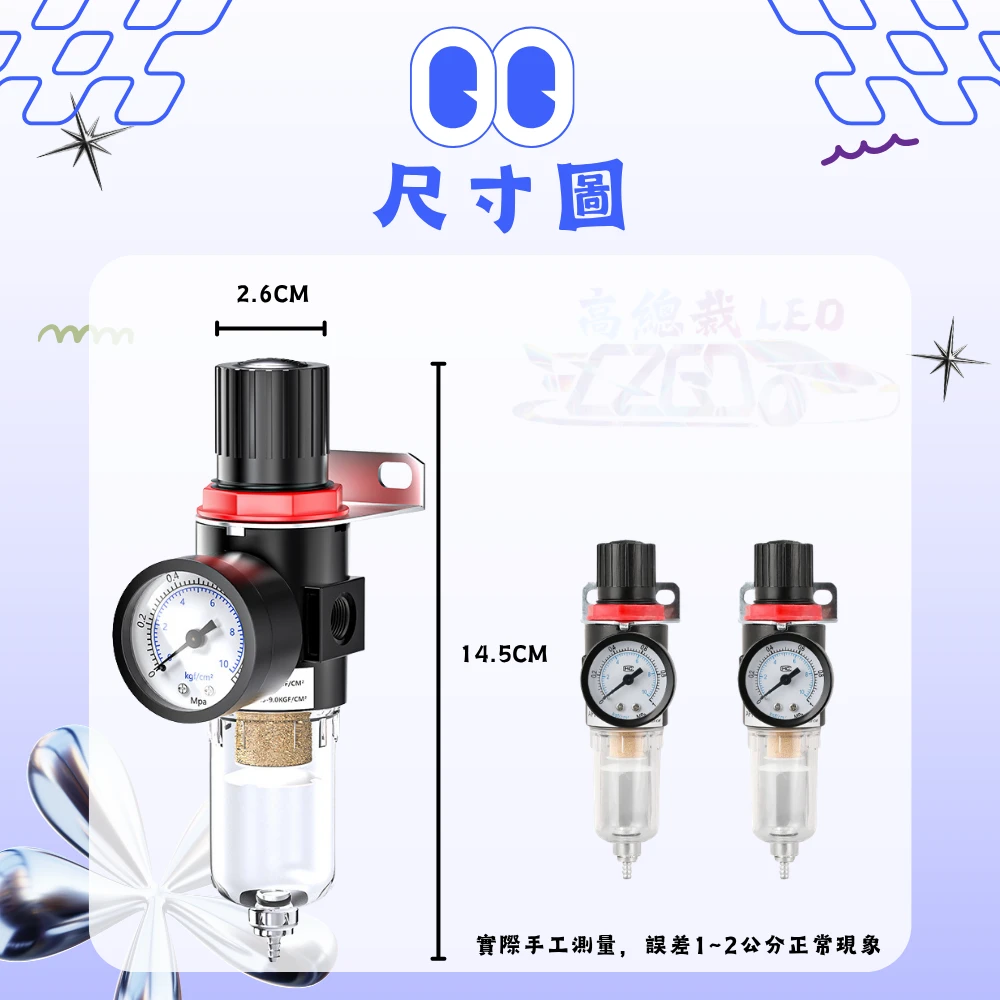 【高總裁LED 】台灣現貨 空壓機調節閥 油水分離器 調節閥 分離器 除水氣除油 快接式 通用 氣動工具 空壓機