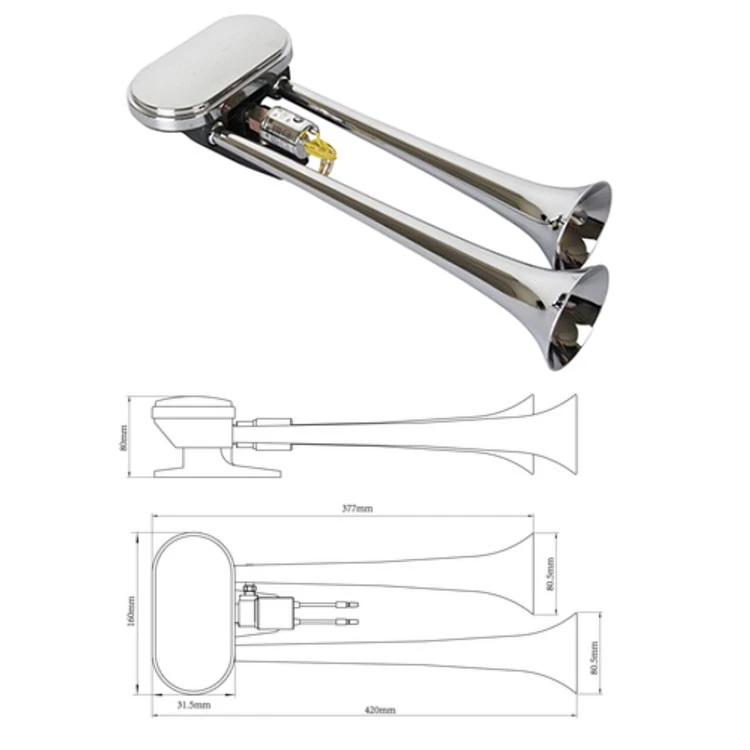 琴音喇叭 雙管AIR空氣喇叭 12V 24V 吃風 賓士聲 琴聲 沃爾沃客車 改裝喇叭 鳴笛 電子發票含稅 高總裁LED