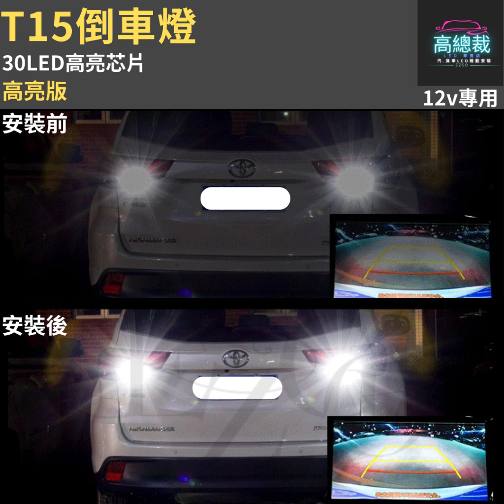 【高總裁LED 】台灣現貨 T15 倒車燈 30LED 小魚眼 LED 解碼 倒車燈 煞車燈 流氓倒車燈 透亮 爆亮