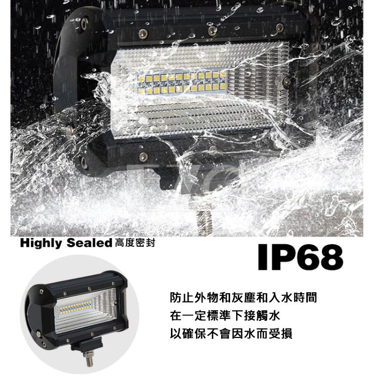【高總裁LED 】台灣現貨 72W 散光 工作燈 大範圍 白光 倒車 照明 12V 24V 防水 探照燈