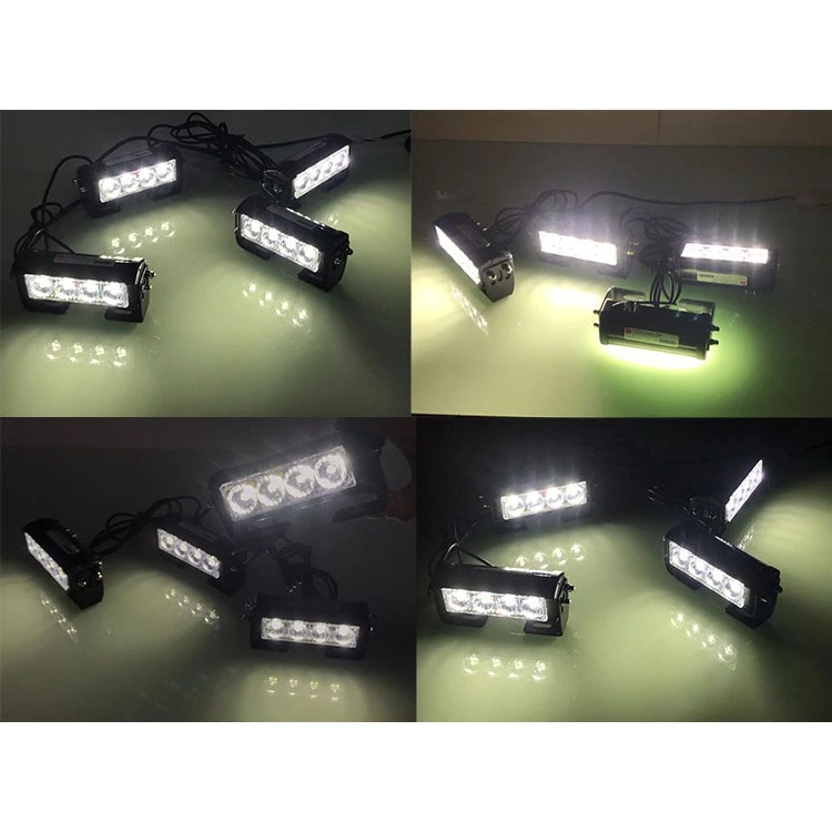 【高總裁LED 】台灣現貨 LED 一拖四 爆閃燈 COB燈 12V24V紅藍警示燈 快閃 慢閃 照明 7種模式 車底燈