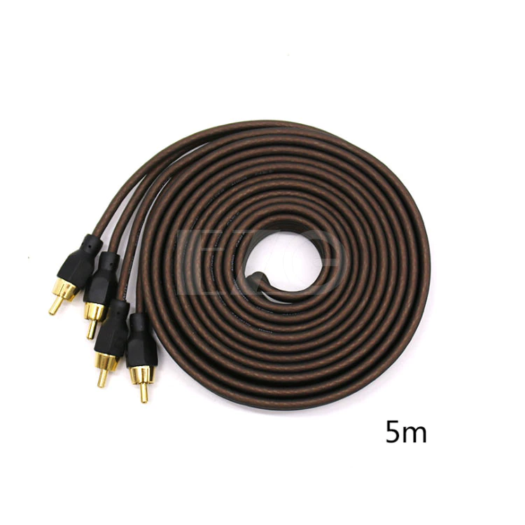 【高總裁LED 】台灣現貨 蓮花頭音頻線2RCA 3米 5米 音源線 喇叭線 鍍金純铜線 信號線 電視 音響改裝