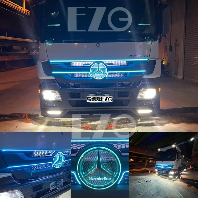 【高總裁LED 】台灣現貨 賓士 LED車標 壓克力 不含電鍍殼 24V led燈 單色 防水 客製化