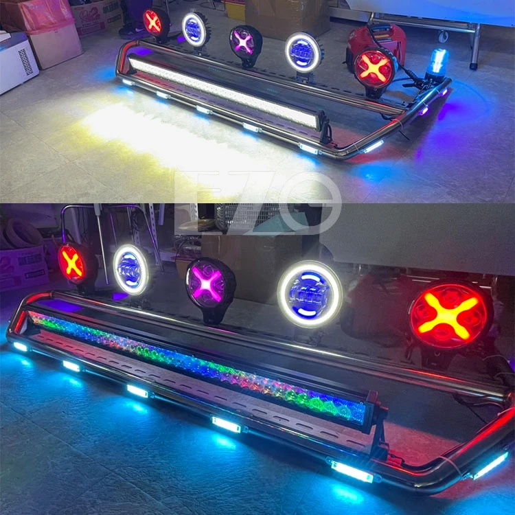 【高總裁LED 】台灣現貨 幻彩長條燈 遙控款 12V24V 防水 照明燈 爆閃 單色 呼吸 探照燈 車頂燈 幻彩 改裝