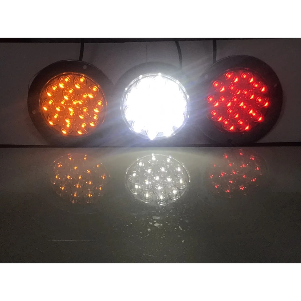 【高總裁LED 】台灣現貨 16ELD 4吋不鏽鋼圈單色尾燈 薄款 24V 防水 圓形尾燈 煞車燈 方向燈 小燈 警示燈