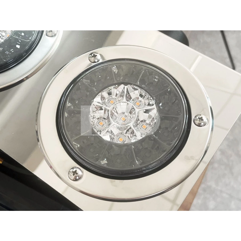 【高總裁LED 】台灣現貨 16LED 4吋不鏽鋼圈雙色尾燈 燻黑 12~24V 防水煞車燈 方向燈 警示燈 雙色燈