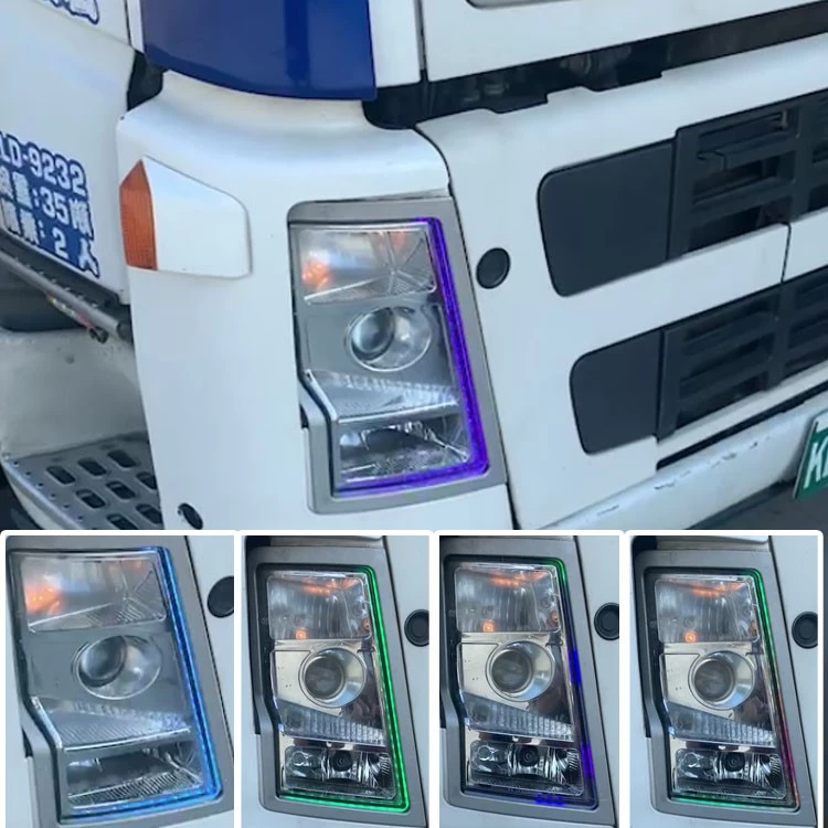 【高總裁LED】台灣現貨 LED 幻彩燈眉 一拖二 無線遙控 流水 跑馬 單色 七彩 單色變化 日行燈 高總裁LED