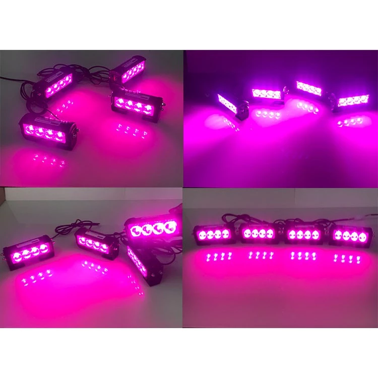 【高總裁LED 】台灣現貨 LED 一拖四 爆閃燈 COB燈 12V24V紅藍警示燈 快閃 慢閃 照明 7種模式 車底燈