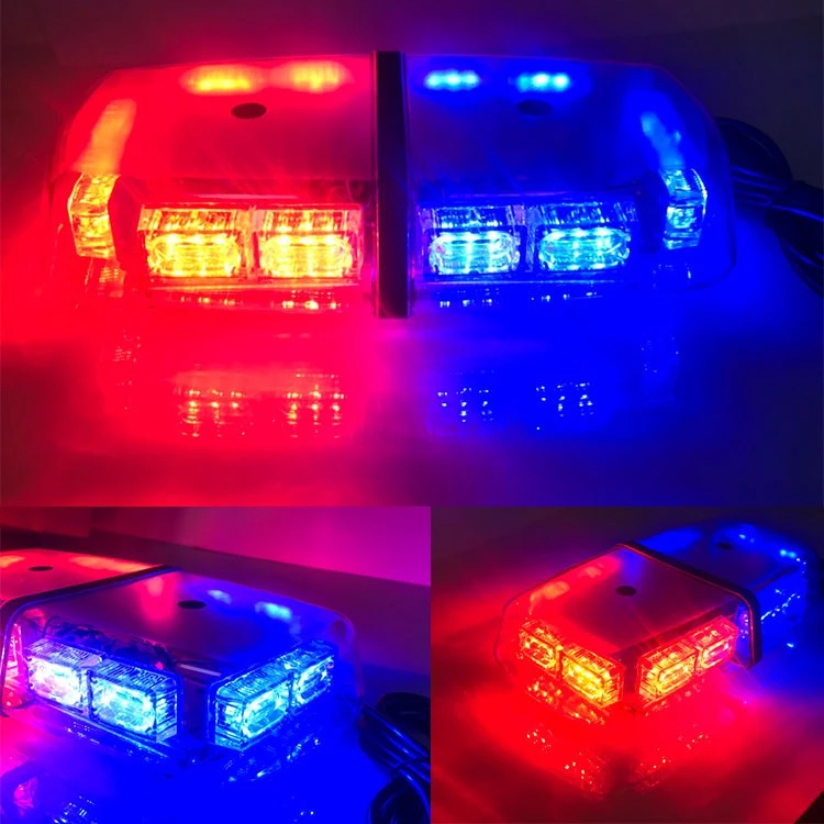 【高總裁LED 】台灣現貨 LED 短排警示燈 防水 紅藍 黃白 黃黃 爆閃燈 警示燈 強力磁鐵吸頂 12V 24V