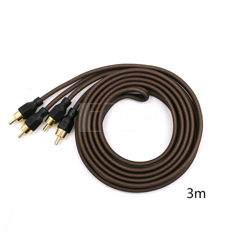 【高總裁LED 】台灣現貨 蓮花頭音頻線2RCA 3米 5米 音源線 喇叭線 鍍金純铜線 信號線 電視 音響改裝