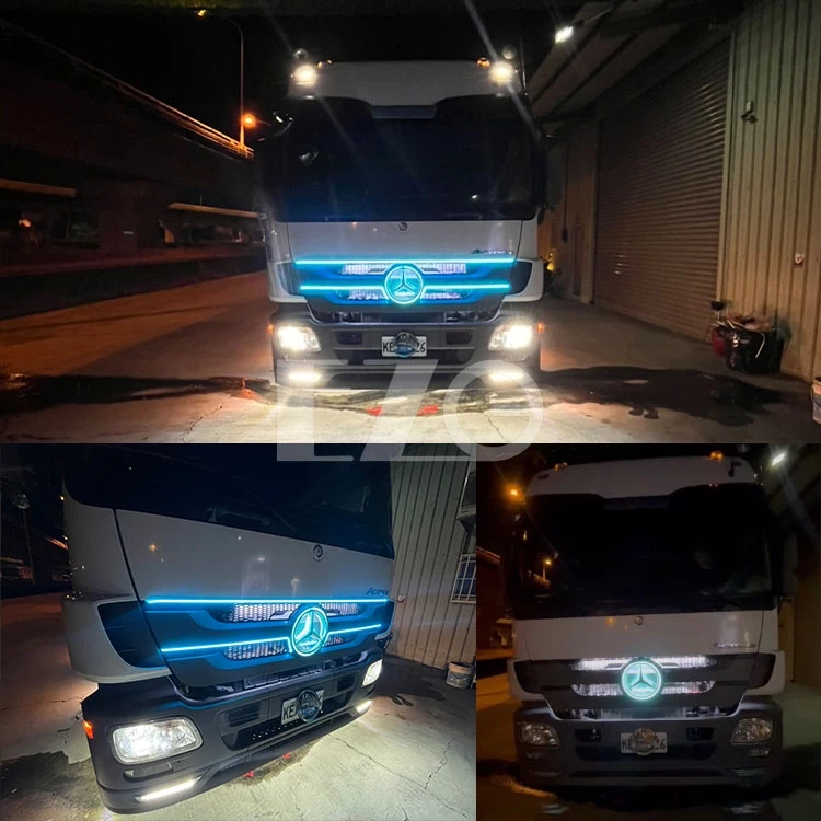 【高總裁LED 】台灣現貨 賓士 LED車標 壓克力 不含電鍍殼 24V led燈 單色 防水 客製化