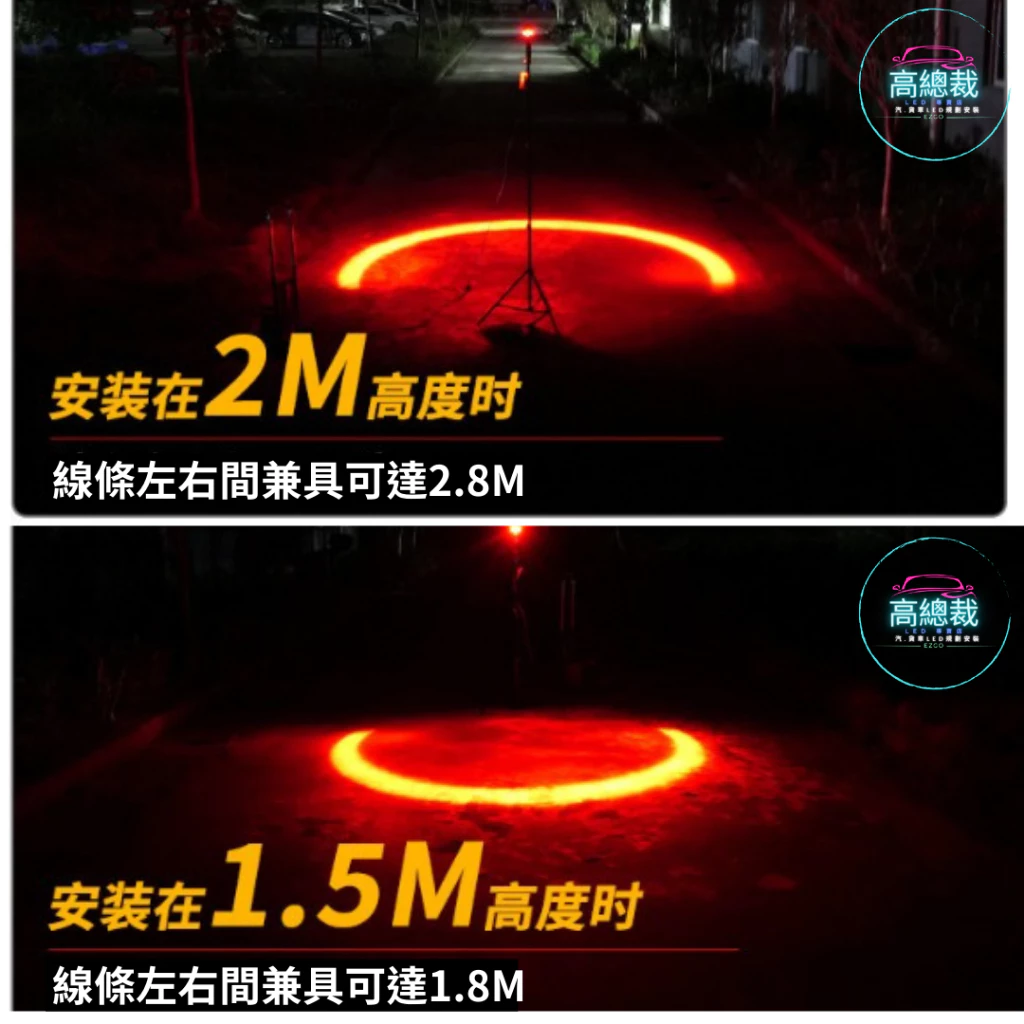 【高總裁LED 】台灣現貨 LED 15w推高機圓弧燈 區域燈 超聚光照地 停止線 12~100V 紅光 藍光