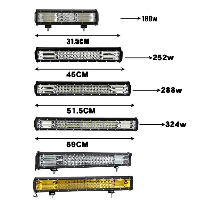 【高總裁LED 】台灣現貨 LED 長條燈 三排 工作燈 12~24V 防水 白光 雙色 爆閃 探照燈 長排燈 散光聚光